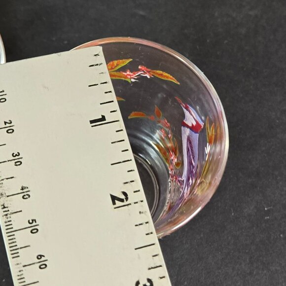 Set (2) Bird Juice Glass Small Tumbler Arcoroc France Blue Jay Baltimore Oriole - Picture 10 of 11